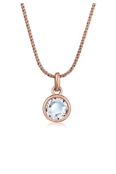 ELLI Colier Doamnă Snur Solitar Pandantiv Cu Cristal În Argint Sterling 925