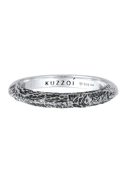 KUZZOI Ring Mens Band Ring Narrow Used Look Solid Trend In 925 Sterling Silver