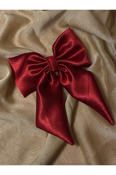 Twinssis Accessories Бордовий атласний елегантний бант з автоматичною застібкою