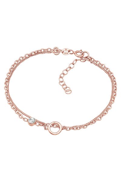 ELLI Damenarmband – Solitärfarben, Kreisschicht, Glaskristall, 925er Sterlingsilber