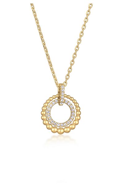 ELLI Necklace Ladies Pendant Circle Rings Elegant Ball Silver Coloured With Crystals