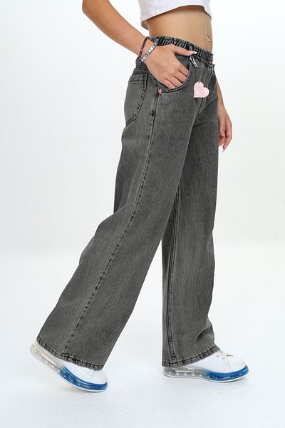 Pantulux Pantaloni de blugi pentru copii, 100% bumbac, cu talie elastică