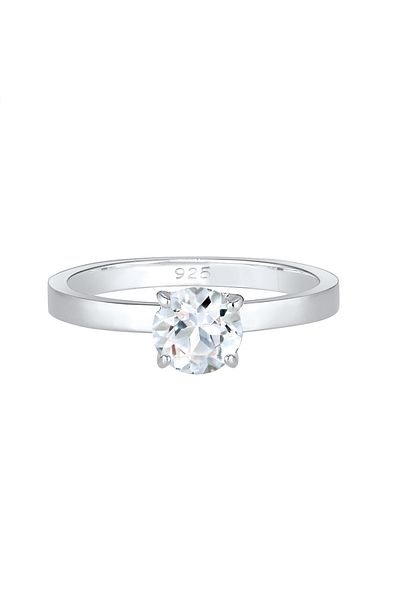ELLI Inel Premium Inel de Argint pentru Femei Inel de Argint 2 mm Lățime din Argint Sterling 925 Autentic Montat cu Un To