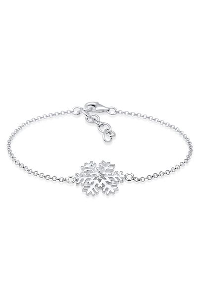 ELLI Schneeflocke Xmas Kristalle - Bandă de braț din argint 925