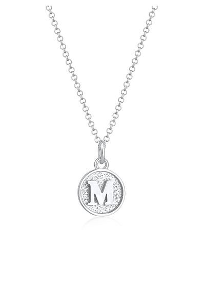 ELLI Colier Inițiale Trombocite Litera M Minimal În Argint Sterling 925