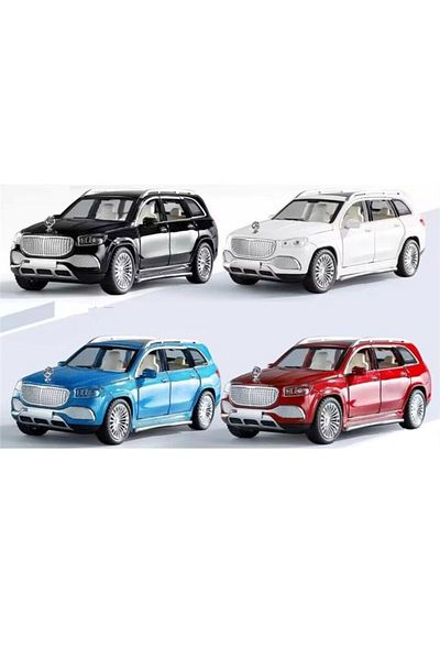 FEN TOYS مرسيدس بنز GLS 600 أحمر 1:22 نموذج معدني للسيارة ضوء صوت باب صندوق السيارة منبثق