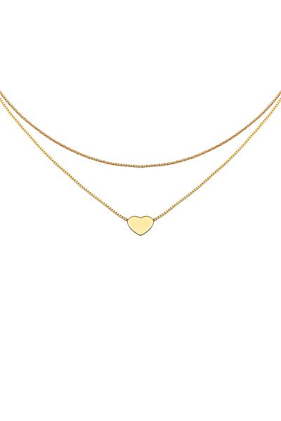 ELLI Dámský choker – stříbro 925 s náhrdelníkem ve tvaru srdce a vzhledem vrstvy