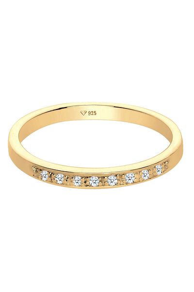 ELLI Ring Damen Klassisch Edel mit Diamant (0,04 CT.) in 925 Sterling Silber