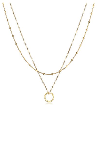 ELLI Necklace Ladies Layer Ball Chain Circle Pendant Timeless In 925 Sterling Silver