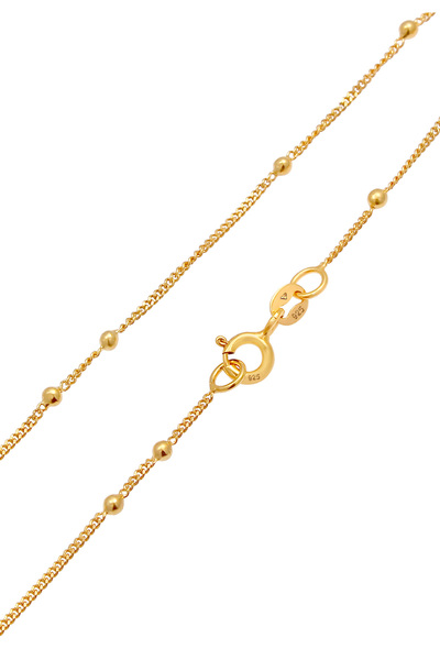 ELLI Dámský náhrdelník s kuličkami, jednoduchý minimalistický trend, ze sterlingového stříbra 925, pozlacený