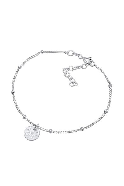 ELLI Armband Damen Satte Kette Plättchen Scheibe gehämmert aus 925 Sterling Silber