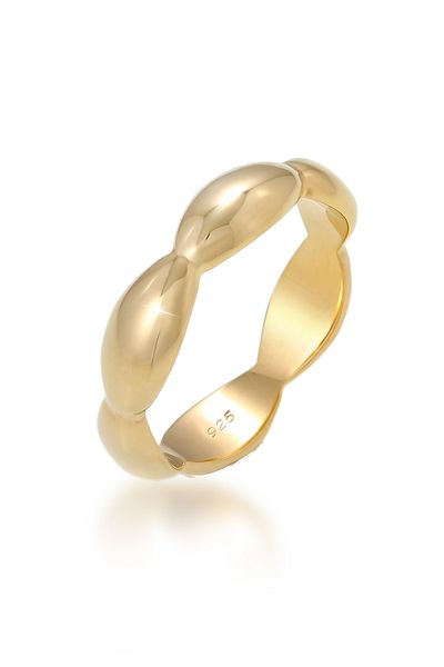 ELLI Inel pentru femei - Geo Basic Minimum 925 Sterling Silver Placat cu aur
