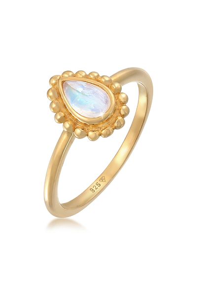 ELLI Ring Ladies Drop Beads With Moonstone In 925 Sterling Silver