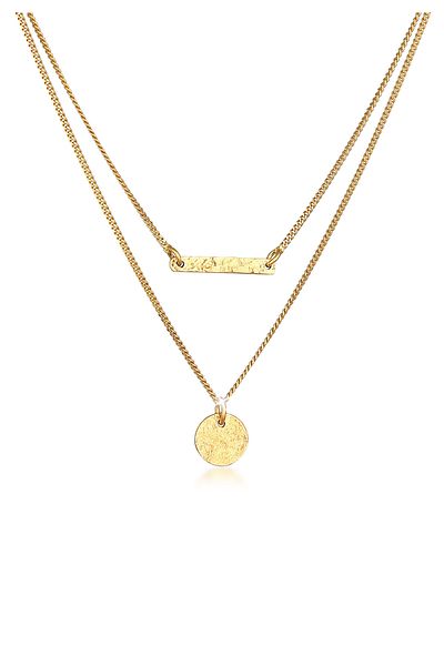 ELLI Necklace Ladies Layers Chain Rod Plate Pendant Trend Blogger In 925 Sterling Silver