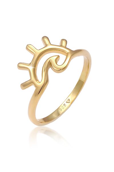 ELLI Ring Ladies Sunrise Sea Waves Summer Trend Blogger In 925 Sterling Silver