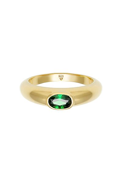 ELLI Ring Ladies Band Ring Solitaire Oval With Zirconia Crystal In 925 Sterling Silver