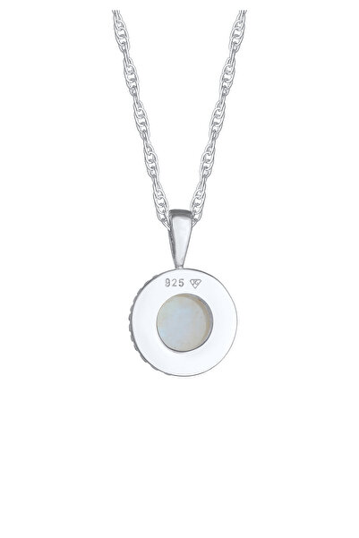 Nenalina Dámský kulatý náhrdelník s přívěskem, jednoduchý, boho styl, s měsíčním kamenem, ze sterlingového stříbra 925