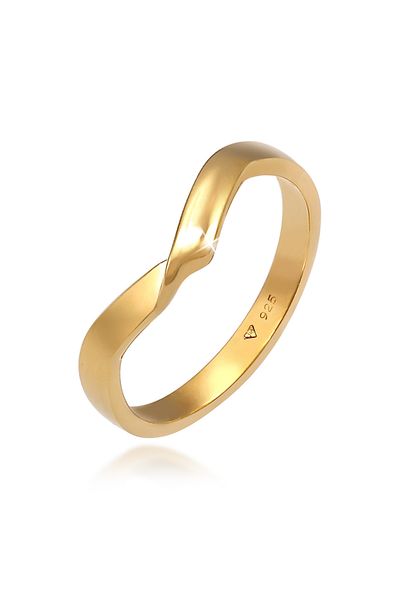 ELLI Inel de înfășurare în formă de V - Femei, argint 925, Twisted Trend Minim Design