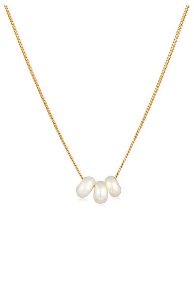 ELLI Necklace Ladies Basic Bead With Freshwater Cultured Pearls In 925 Sterling Silver