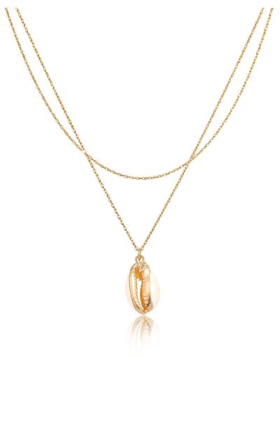 ELLI Necklace Women Layer Kauri Shell Pendant Boho Summer In 925 Sterling Silver Gold Plated