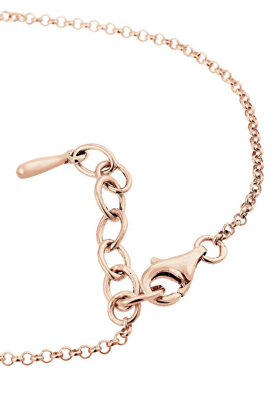 ELLI Náramek s květinovým motivem Stromu života a srdcem ze sterlingového stříbra 925, pozlacený růžovým zlatem