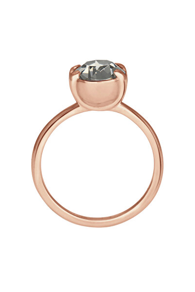 ELLI Dámský elegantní prsten Solitaire s krystaly tmavě červený ze sterlingového stříbra 925, pozlacený