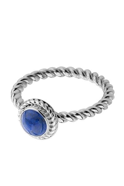 Nenalina Prsteň s lapis lazuli, kameňom z september, boho štýl, striebro 925