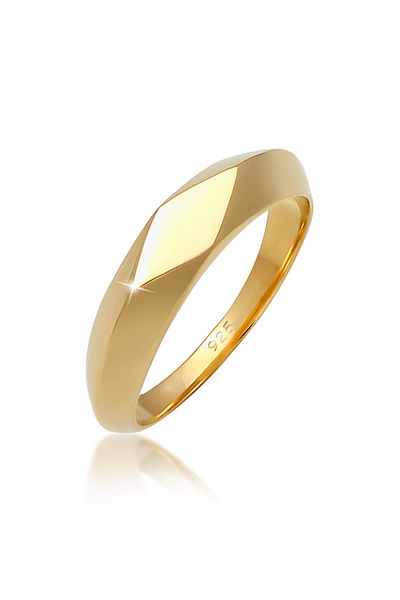 ELLI Ring Signet Pinky Basic Modern In 925 Sterling Silver