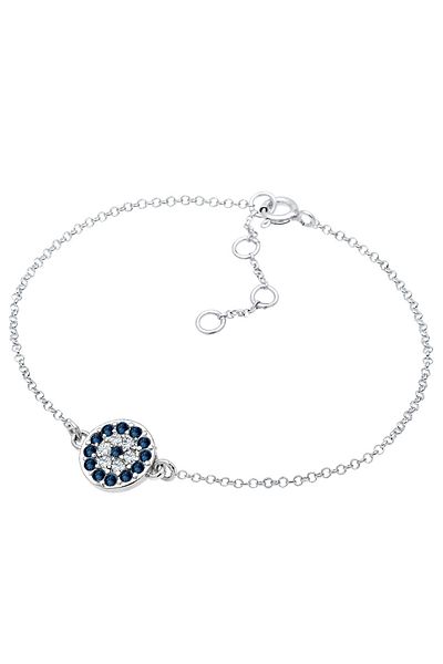 ELLI Stříbrný náramek 925 s krystalem Evil Eye