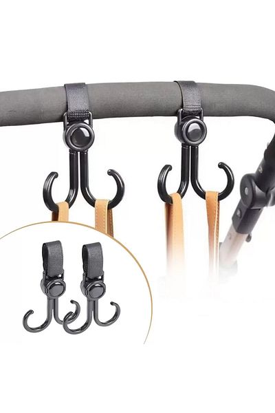 Tilmiz 2 Pieces Baby Stroller, Motor, Bicycle Goods Carrying Apparatus Plastic Hook (4172)