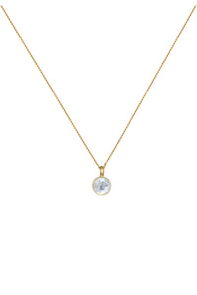 ELLI Halskette Damen Solitär Anhänger Classic mit Mondstein in 925 Sterling Silber