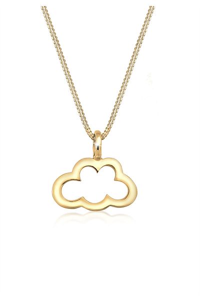 ELLI Necklace Cut-out Cloud Pendant In 925 Sterling Silver Gold Plated