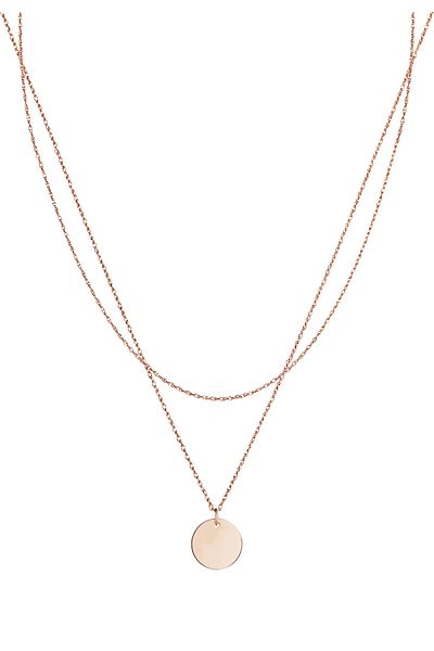 ELLI Colier damă set cu cercuri platelate, minimalist, din argint 925 placat cu aur