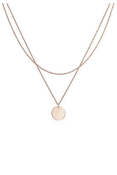 ELLI Colier damă set cu cercuri platelate, minimalist, din argint 925 placat cu aur