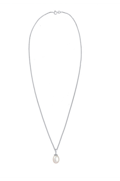 ELLI Dámský nadčasový filigránový náhrdelník se sladkovodní kultivovanou perlou ze sterlingového stříbra 925, pozlacený