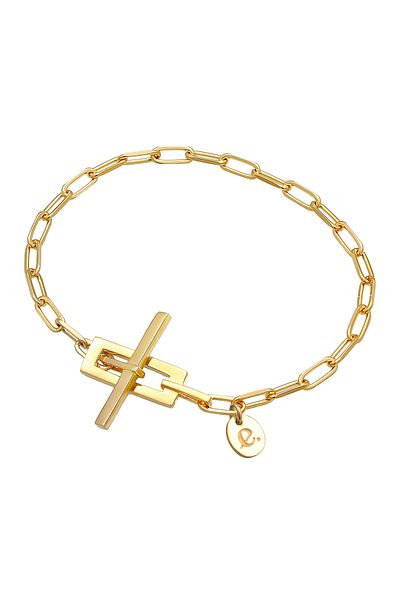 ELLI Náramek Lady Link Náhrdelník T-Bar Closure Trend Blogger 925 Sterling Silver pozlacený
