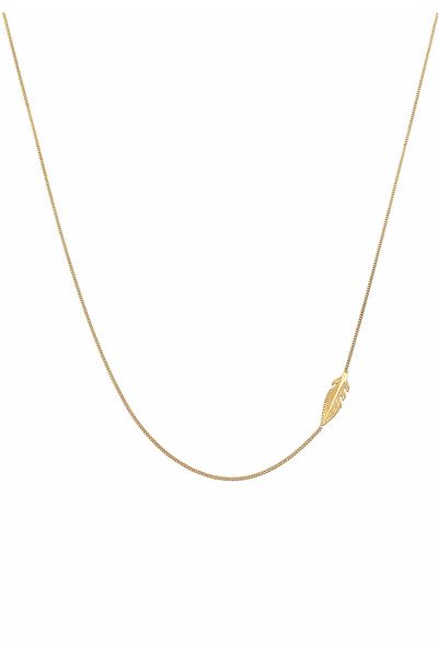ELLI Necklace Ladies Feather Symbol Plain In 925 Sterling Silver