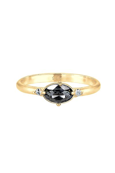 ELLI Ring Ladies Plain Elegant With Crystals In 925 Sterling Silver