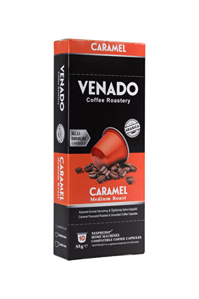Venado كبسولات قهوة بنكهة الكراميل - محمصة متوسطة - متوافقة مع نسبريسو - 10 قطع