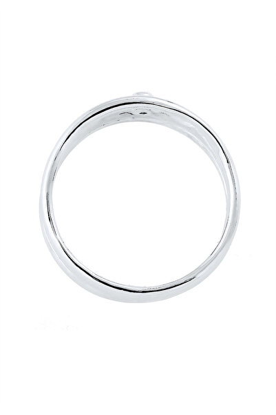 ELLI Dámský elegantní asymetrický prsten s diamantem (0,02 karátu) ze sterlingového stříbra 925