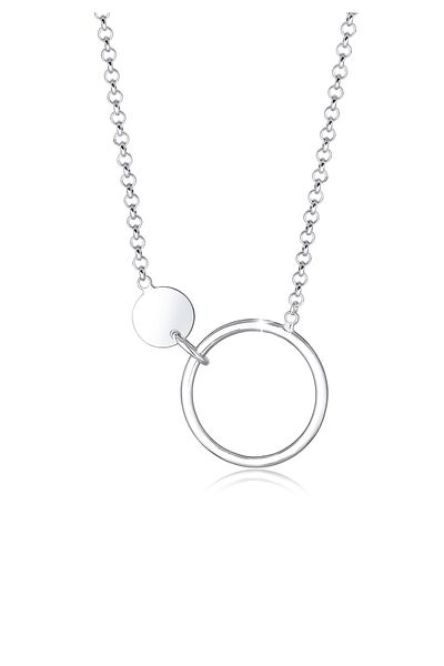 ELLI Colier Pandantiv Cerc Plachete Geo Design Argint Sterling 925