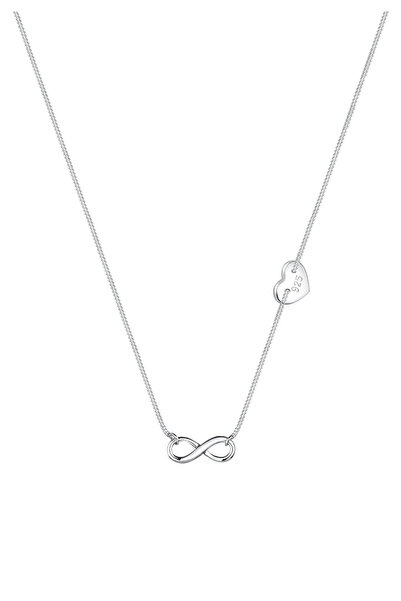 ELLI Dámský náhrdelník s přívěskem Nekonečno ve tvaru srdce, filigrán, stříbro 925
