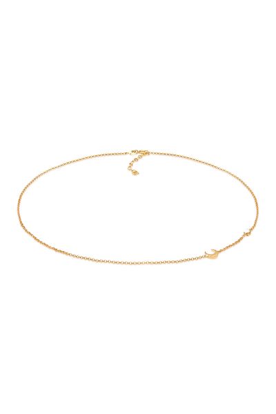 ELLI Halskette Damen Filigran Basic Minimal mit Mondstein in 925 Sterling Silber
