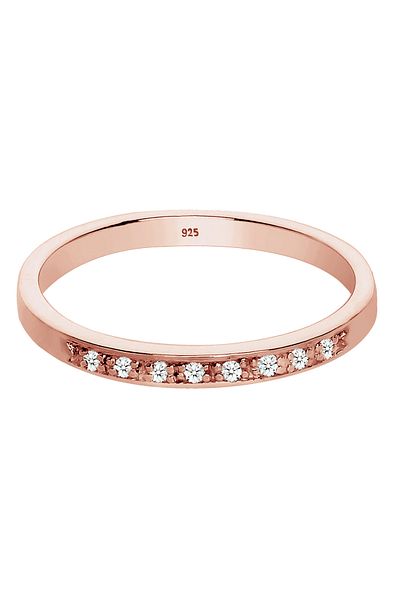 ELLI Inel clasic pentru femei - diamant prețios, 0,04 CT., argint 925
