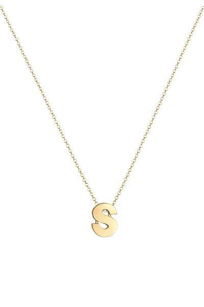 ELLI Necklace Woman Letter S Pendant Minimal Basic In 925 Sterling Silver