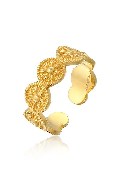 ELLI Ring Ladies Band Sun Design Open In 925 Sterling Silver