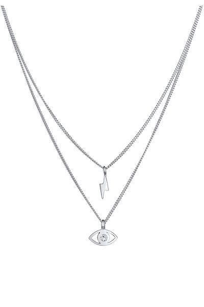 ELLI 925 Silver Halskette - Vrstvený Evil Eye Blitz Crystal