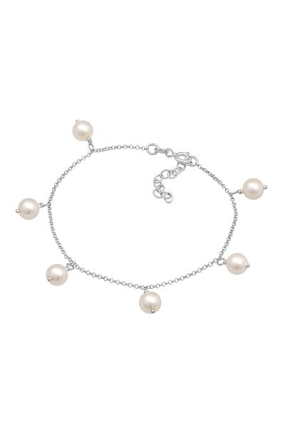 Nenalina Bracelet Ladies Elegant Simple With Synthetic Pearls In 925 Sterling Silver