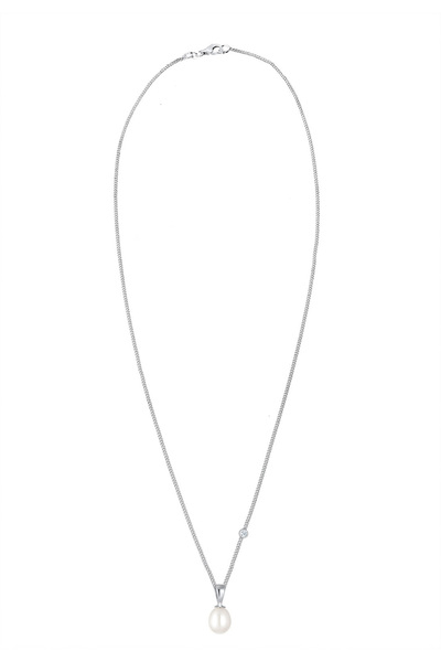 ELLI Náhrdelník s diamanty a sladkovodní perlou, stříbro 925