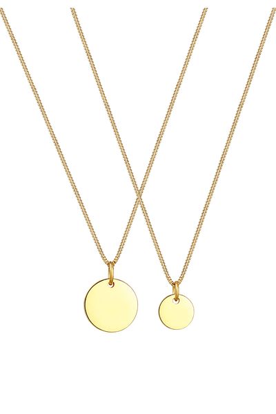 ELLI Necklace Women Platelet Pendant Mother Daughter Basic Trend In 925 Sterling Silver
